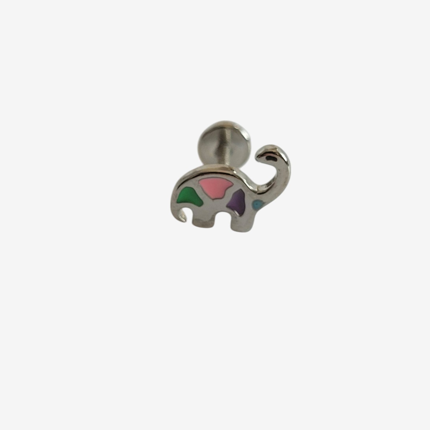 Boucles d'oreilles Charlotte en argent rhodié dinosaure