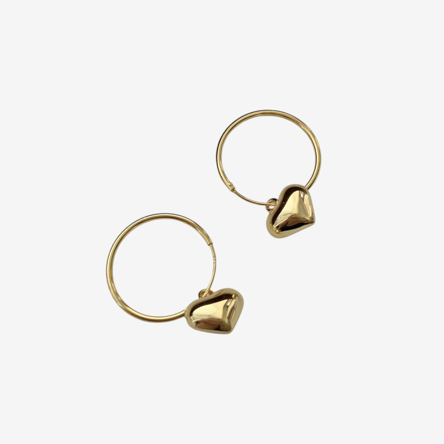 Boucles d'oreilles Joanne en argent 925 avec cœur dorée à l'or 18 K