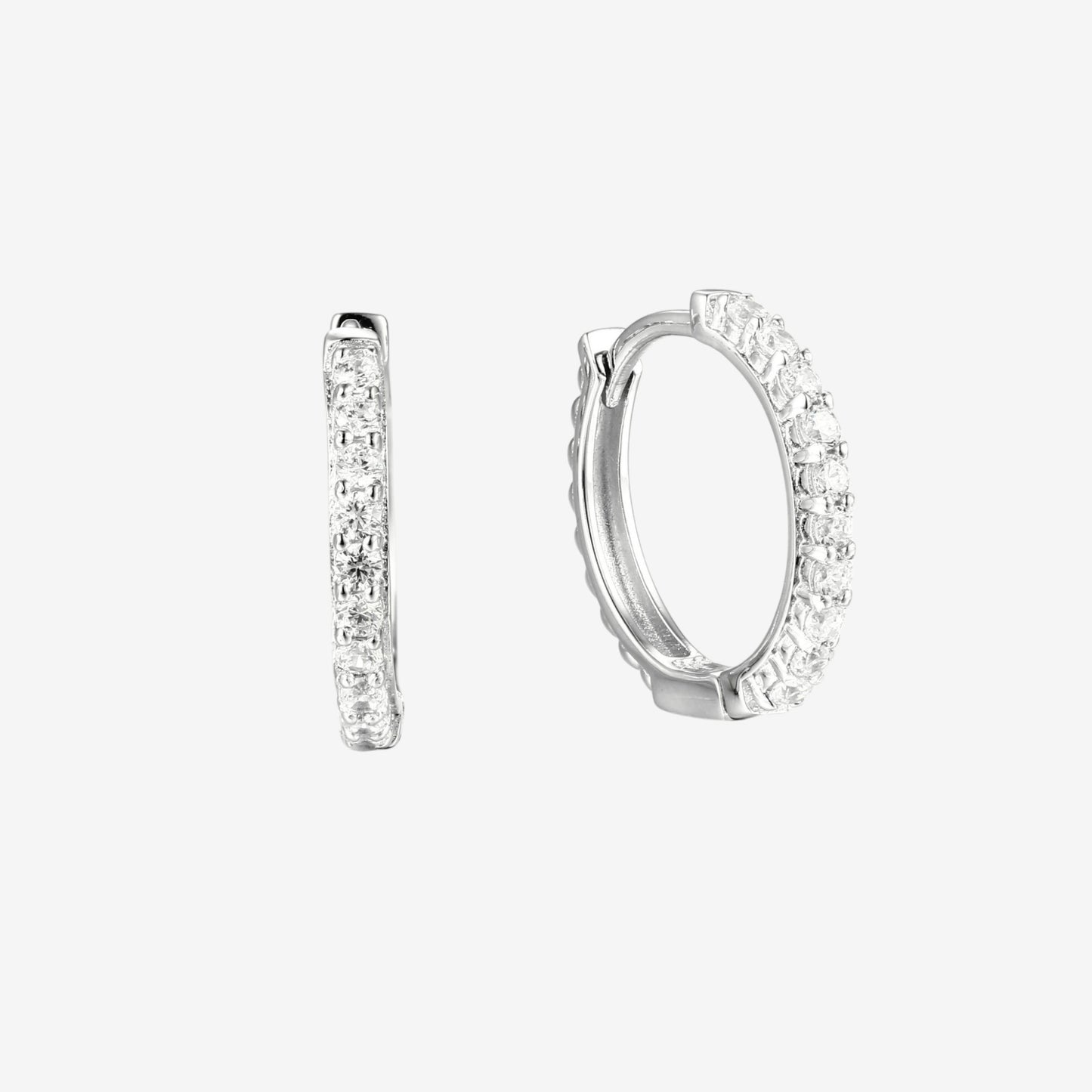 Boucles d'oreilles créole Helen en Argent Rhodié
