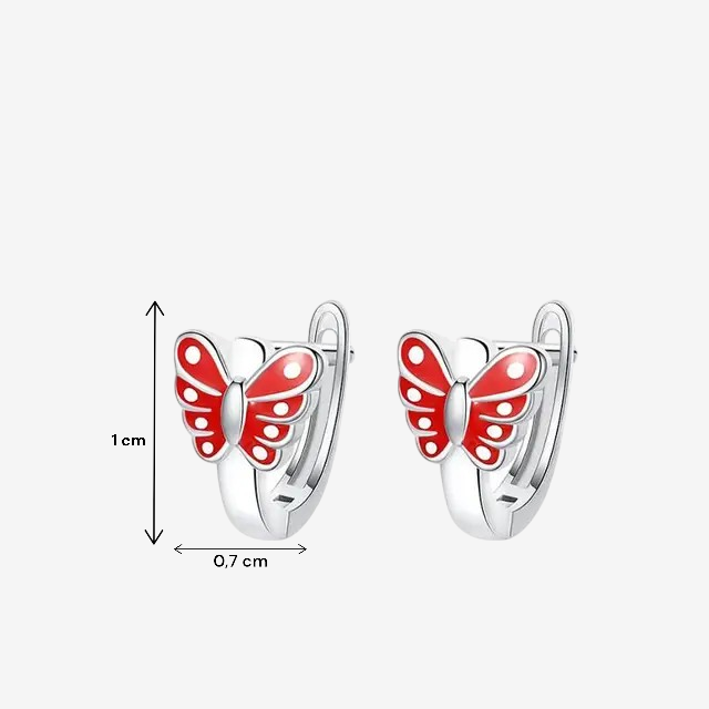 Boucles d'oreilles Anne en argent rhodié papillon
