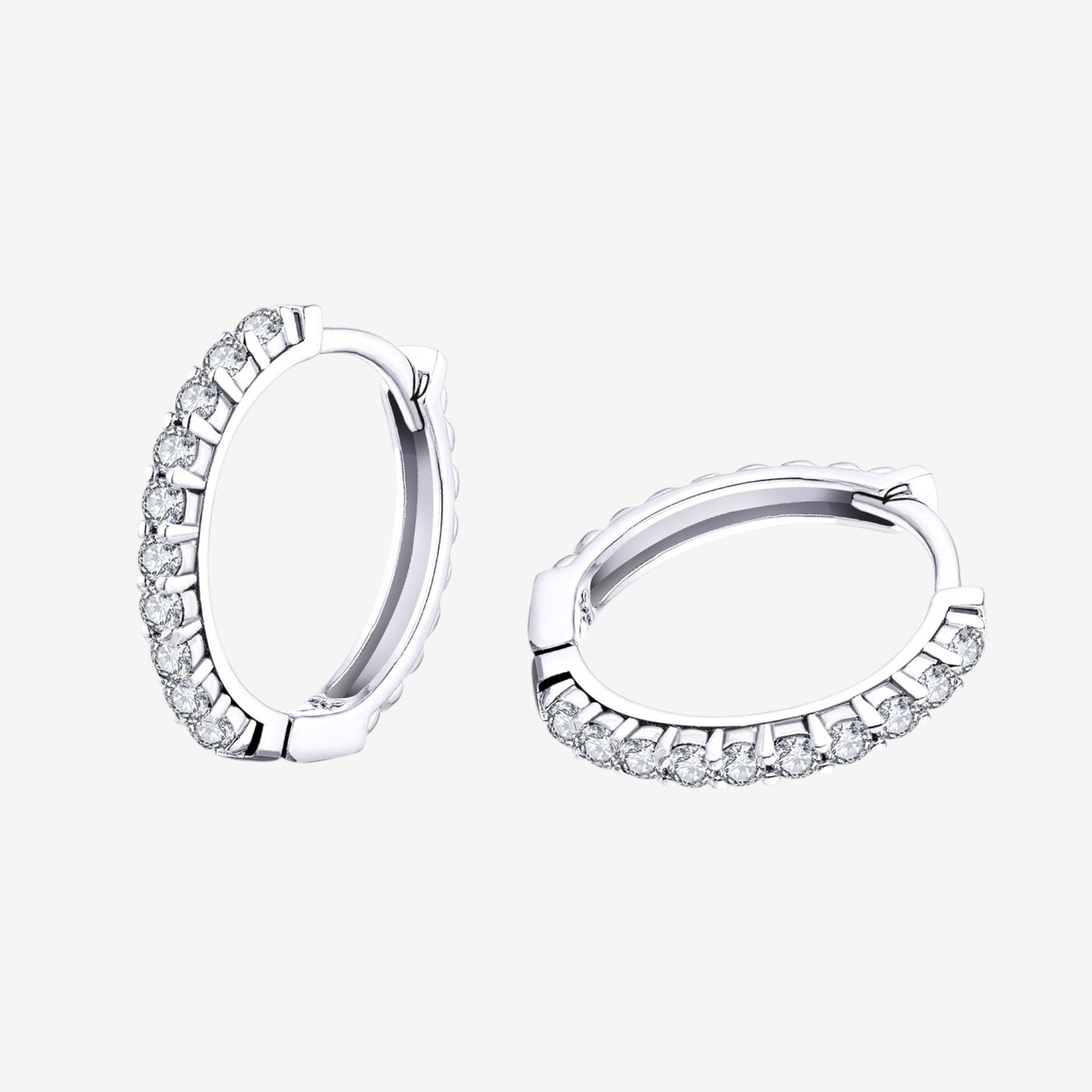 Boucles d'oreilles créole Helen en Argent Rhodié
