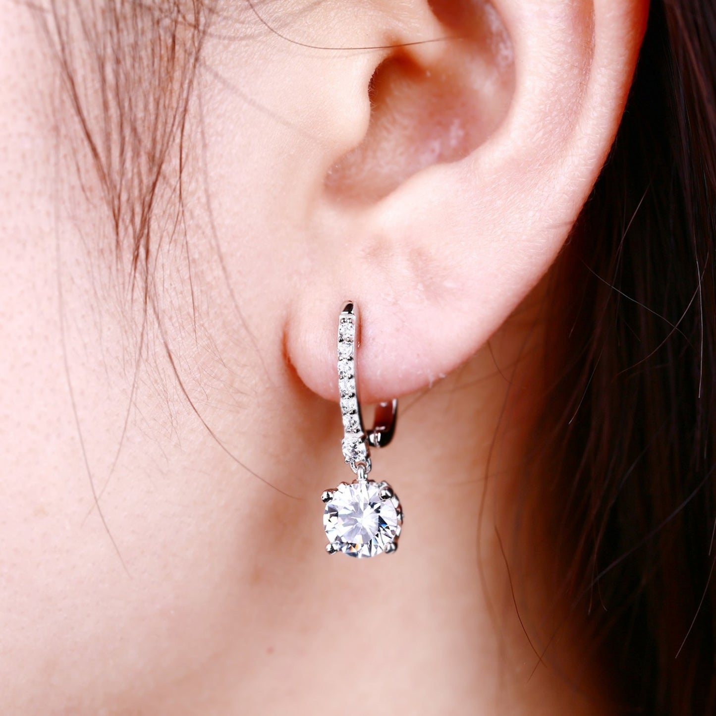 Boucles d'Oreilles Frida en Argent rhodié et oxydes de Zirconium