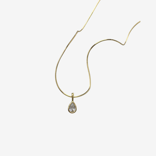 Collier goute d'eau Valentina en argent 925 doré à l'or jaune 18k