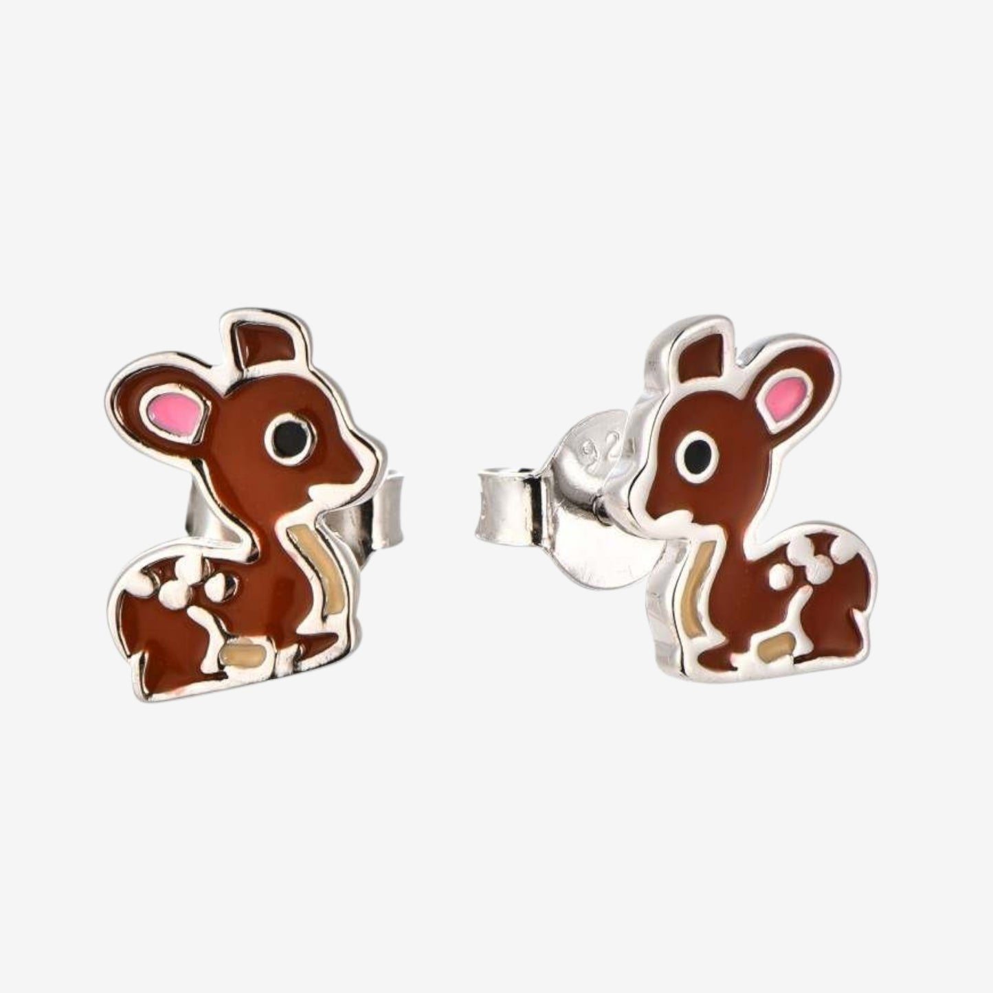 Sappho-Ohrringe aus rhodiniertem Silber Bambi