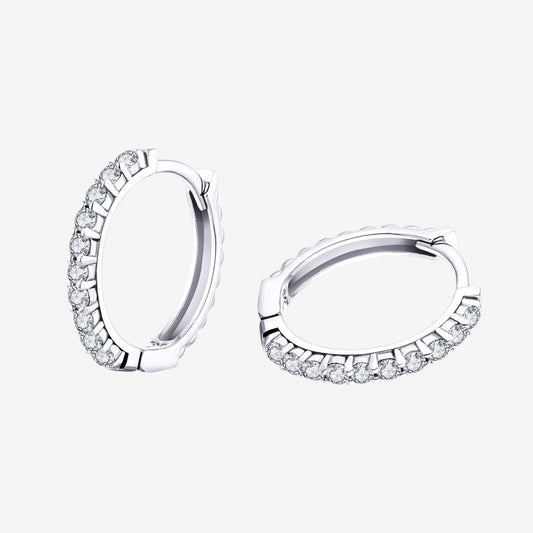 Boucles d'oreilles créole Helen en Argent Rhodié