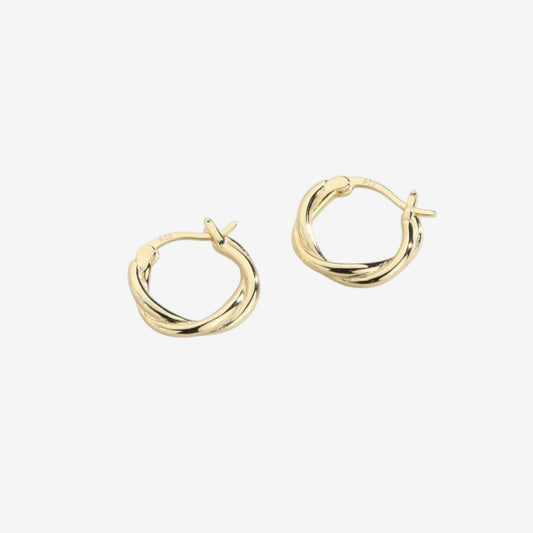 Boucles d'Oreilles Créoles Sisi en Argent 925 Dorée à l'Or 18 k
