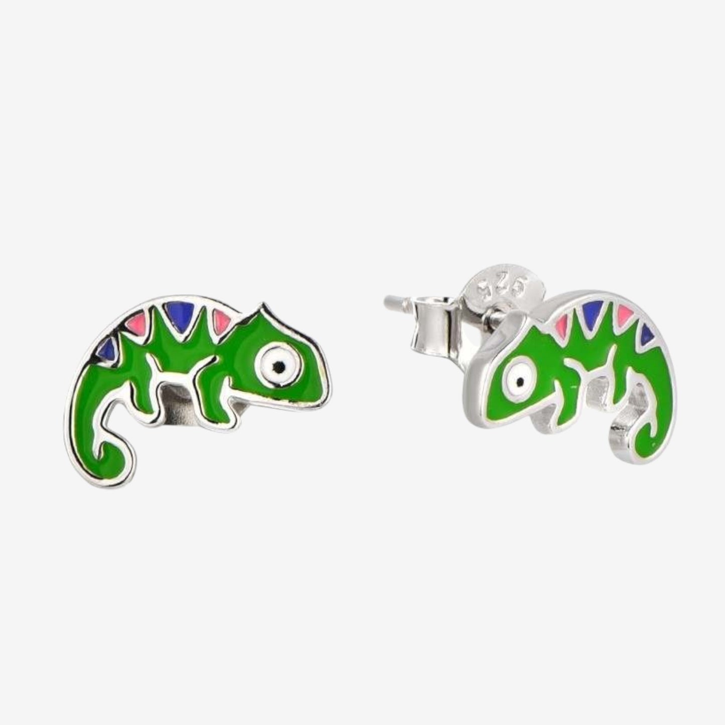 Gwendolyn rhodium silver earrings (chameleon)