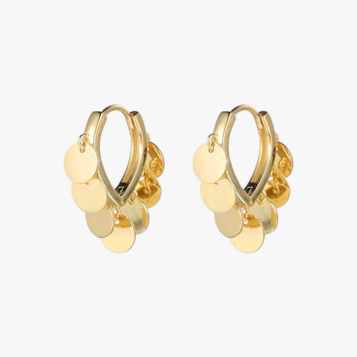 Boucles d'Oreilles Créoles Maria en Argent 925 Dorée à l'Or 18k