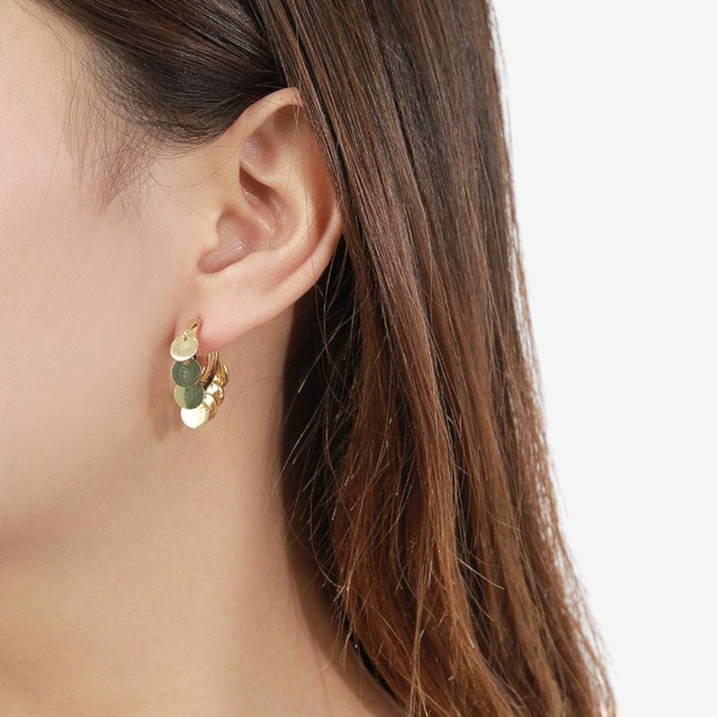 Boucles d'Oreilles Créoles Maria en Argent 925 Dorée à l'Or 18k
